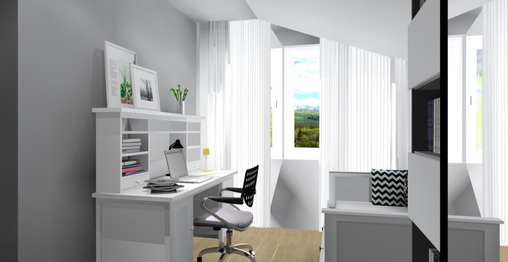 Pokój z biurkiem Ikea hemnes i łózkiem hemnes dla młodej dziewczyny